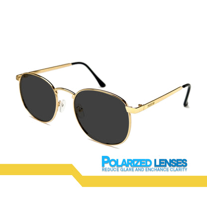 Peculiar Hugo Square Metal Black Lens Sunglass Polarized Anti Rad Eyeglass Replaceable Lens Frames PhotoChromic TransitionPro  UV400 Lens Photochromic TAC Lens for Men and Women