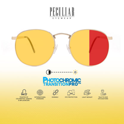 Peculiar Hugo Square Metal Sunglass Anti Rad Eyeglass Replaceable Lens Frames PhotoChromic TransitionPro Polarized UV400 Lens Photochromic TAC Lens for Men and Women