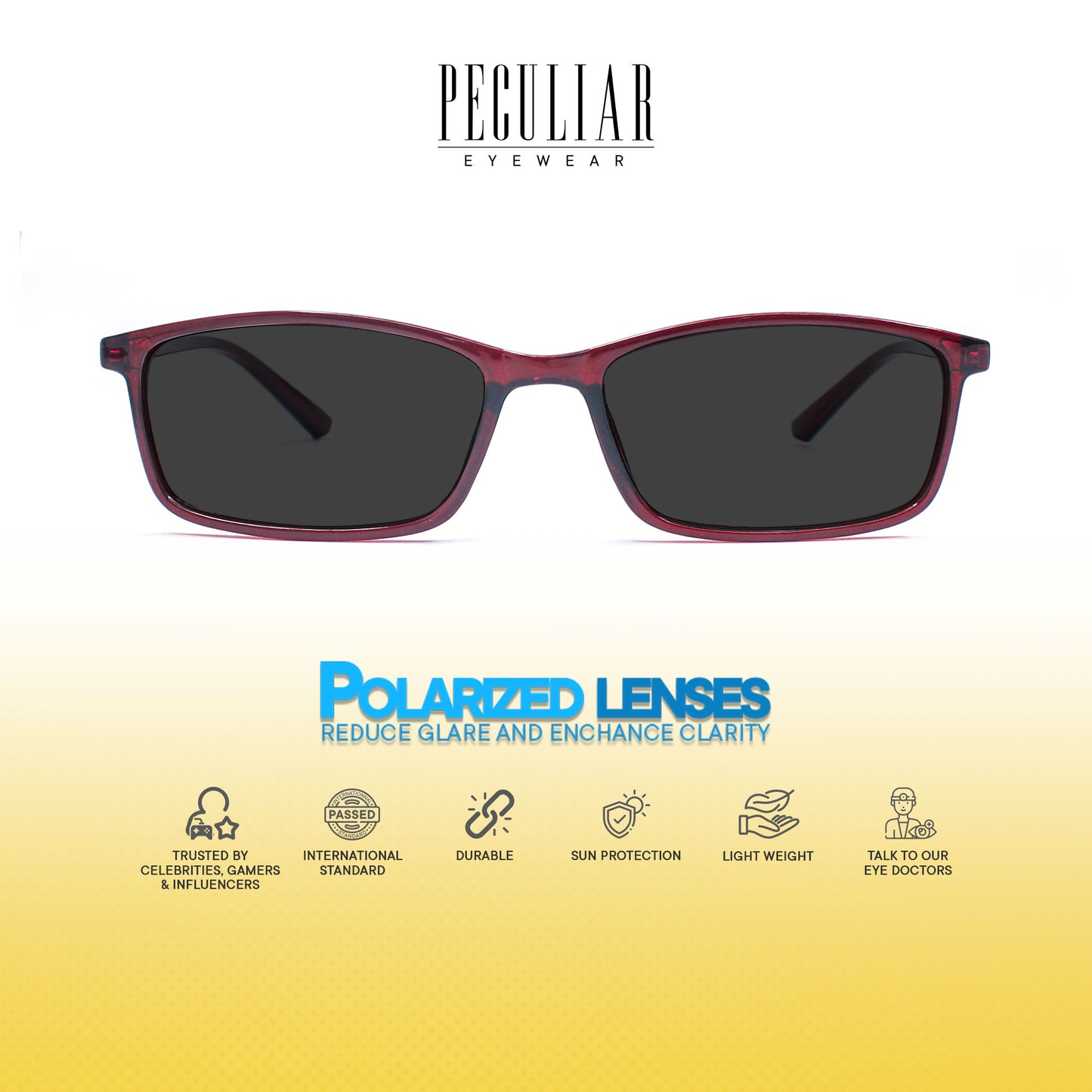 Peculiar Maxx Rectangle Acetate Sunglass Anti Rad Eyeglass Replaceable Lens Frames PhotoChromic TransitionPro Polarized UV400 Lens Photochromic TAC Lens for Men and Women