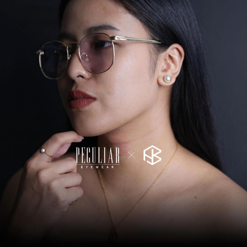 Peculiar Eyewear X HB Jewelry Summer Bundle Set Necklace, Earrings, Ring and Sunglasses 4 Items
