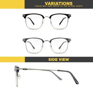 Peculiar Eyewear IAN Square Anti Radiation Sunglasses Replaceable Lenses for Men and Women-GREY SILVER