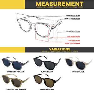 Peculiar Eyewear AKI Square Anti Radiation Sunglasses Replaceable Lenses for Men and Women