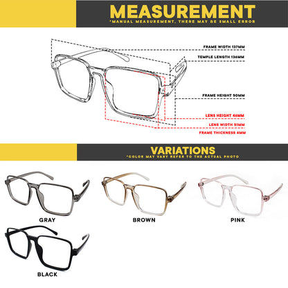 Peculiar Eyewear JOE Oversize Square Anti Radiation Sunglasses Replaceable Lenses for Men and Women