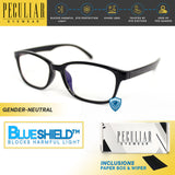 Peculiar Eyewear Lite XANDER Rectangle Anti Radiation Sunglasses Replaceable Lenses for Men and Women