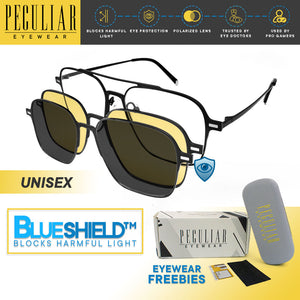 Peculiar Ito Aviator Frame Anti-Radiation UV400 Magnetic Clip On Polarized Sunglasses Lens Replaceable Lenses Computer Eyewear for Men and Women