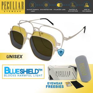 Peculiar Ito Aviator Frame Anti-Radiation UV400 Magnetic Clip On Polarized Sunglasses Lens Replaceable Lenses Computer Eyewear for Men and Women
