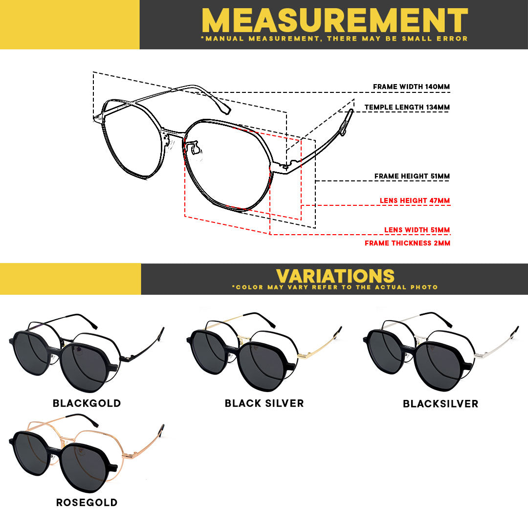 Peculiar Eun Deco Titanium Frame Anti-Radiation UV400 Magnetic Clip On Polarized Sunglasses Lens Replaceable Lenses Computer Eyewear for Men and Women