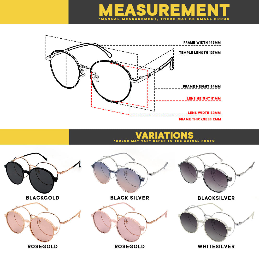 Peculiar Momo Round Frame Anti-Radiation UV400 Magnetic Clip On Polarized Sunglasses Lens Replaceable Lenses Computer Eyewear for Men and Women