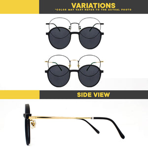 Peculiar Chu Round Titanium Frame Anti-Radiation UV400 Magnetic Clip On Polarized Sunglasses Lens Replaceable Lenses Computer Eyewear for Men and Women