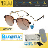 Peculiar Haru Deco Frame Anti-Radiation UV400 Magnetic Clip On Polarized Sunglasses Lens Replaceable Lenses Computer Eyewear for Men and Women