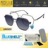 Peculiar Haru Deco Frame Anti-Radiation UV400 Magnetic Clip On Polarized Sunglasses Lens Replaceable Lenses Computer Eyewear for Men and Women