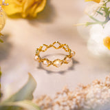 Peculiar Natural Pearls 18k Gold Plated Constance Open Ring  - Jewelry