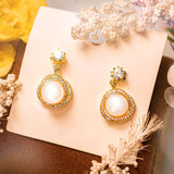 Peculiar Natural Baroque Pearls 18k Gold Plated Victoria Earrings - Jewelry