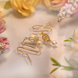 Peculiar Natural Baroque Pearls 18k Gold Plated Light Earrings - Jewelry