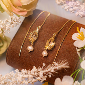 Peculiar Natural Baroque Pearls 18k Gold Plated Light Earrings - Jewelry