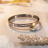 Peculiar Jewelry Stainless Steel Hinged Bangle Bracelet with Diamond Centered Stud Design
