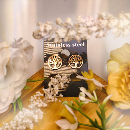 Peculiar Meadow Jewelry Tree of Life Stainless Steel Stud Earring