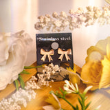 Peculiar Artemis Jewelry Chaste Ribbon Stainless Steel Stud Earring
