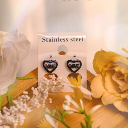 Peculiar Aphrodite Jewelry Love Heart Stainless Steel Stud Earring