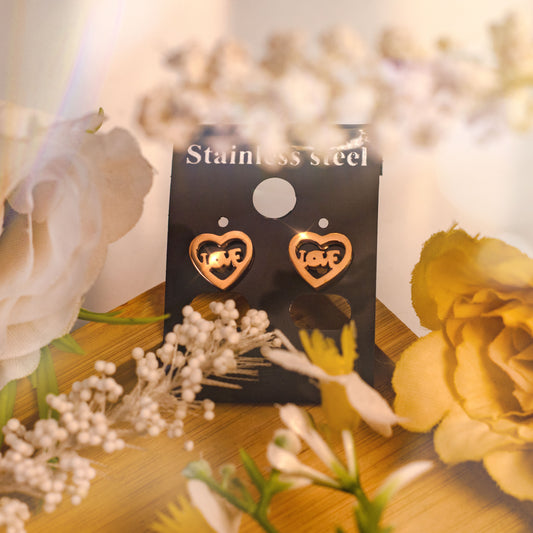 Peculiar Aphrodite Jewelry Love Heart Stainless Steel Stud Earring