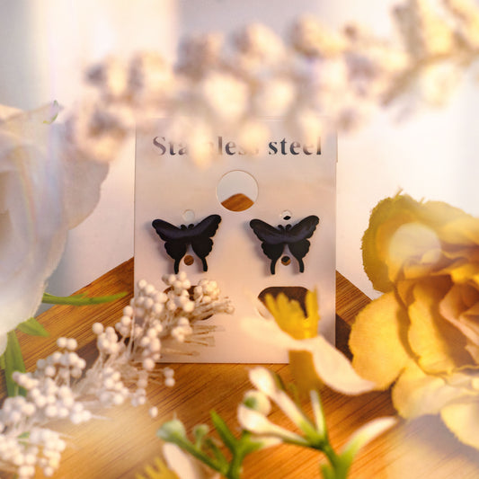 Peculiar Jewelry Spring Butterfly Stainless Steel Stud Earring