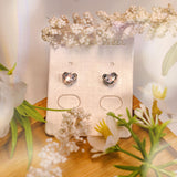 Peculiar Zircon Centered Heart Stainless Steel Stud Earring Jewelry