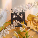 Peculiar Flora Jewelry Five Petal Flower Stainless Steel Stud Earring
