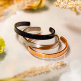 Peculiar Greek Jewelry Intrinsic Muted Stainless Steel Cuff Bangle Bracelet