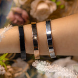 Peculiar Greek Jewelry Intrinsic Muted Stainless Steel Cuff Bangle Bracelet
