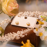 Peculiar Jewelry Natural Pearl Round Gold Plated Stud Earring - Non Tarnish Baroque Pearls