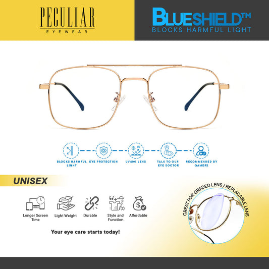 Peculiar ZANE Square - Full Rim - Blue light Blocking lens - Replaceable lenses - Unisex