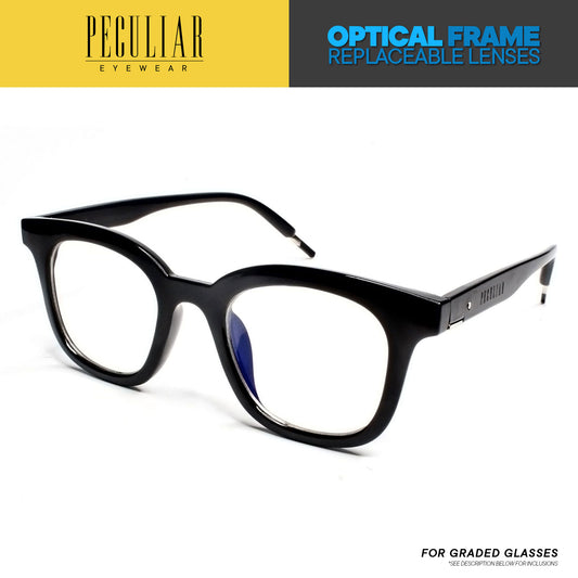 Peculiar Eyewear CLARA Square Optical Frame For Graded Lens Replaceable Eyeglasses Lenses for Women or Men