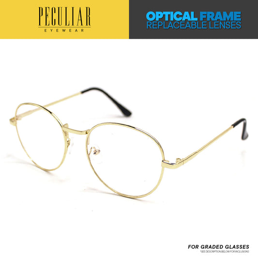 Peculiar Eyewear SKYLER Round Optical Frame For Graded Lens Replaceable Eyeglasses Lenses for Women or Men