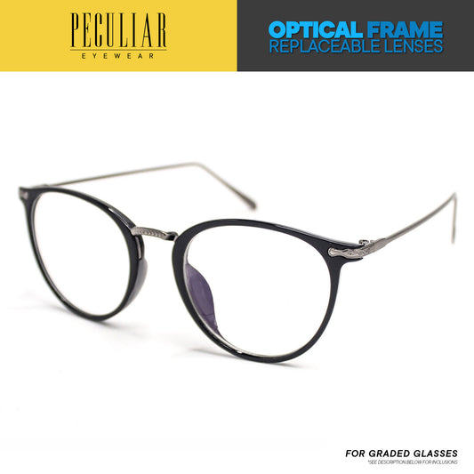 Peculiar Eyewear JOANNE Round Optical Frame For Graded Lens Replaceable Eyeglasses Lenses for Women or Men