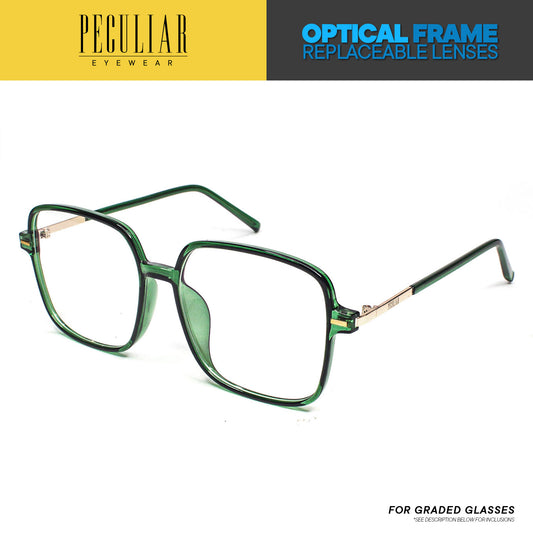 Peculiar Eyewear RONIN Square Optical Frame For Graded Lens Replaceable Eyeglasses Lenses for Women or Men