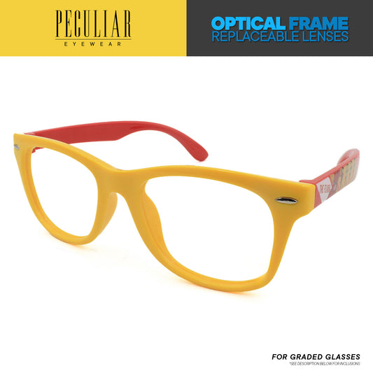 Justice League x Peculiar Eyewear FLASH Kids Square Optical Frame For Graded Lens Replaceable Eyeglasses Lenses for Women or Men