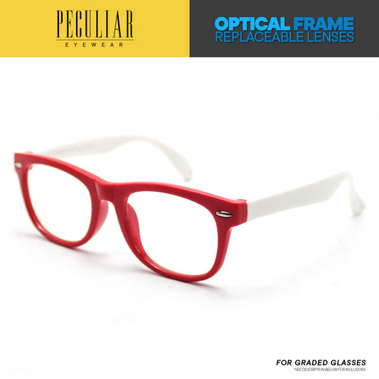 Peculiar Eyewear PARKER Kids Square Optical Frame For Graded Lens Replaceable Eyeglasses Lenses for Women or Men