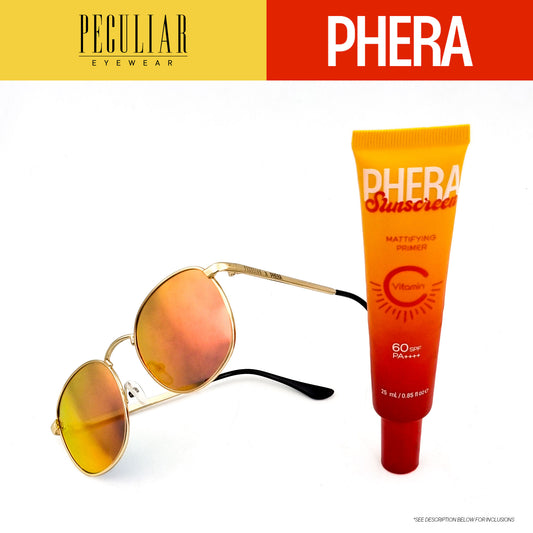 Peculiar Eyewear x PHERA HUGO Square UV400 Sunglasses Sunscreen SPF60 PA++++ for Men and Women