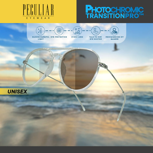 Peculiar HERO Aviator Brown TransitionPRO Fashion Glasses Anti-Radiation for Men and Women