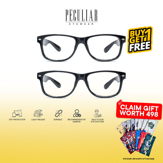 Peculiar Eyewear Buy 1 Take 1 BOSS Black Square Anti-Radiation Eyeglasses