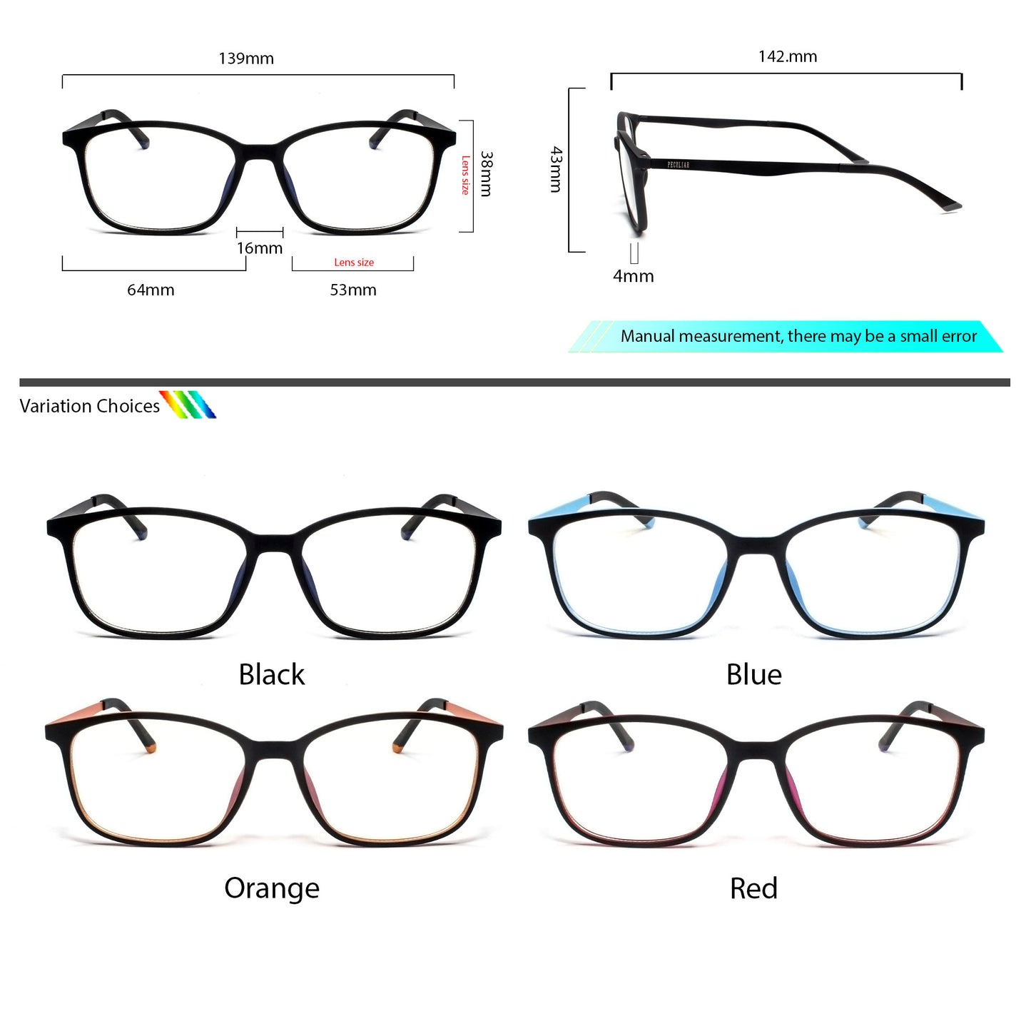 Peculiar Ethan Square Anti Radiation Glasses Anti Radiation Eyeglass for Woman Men Replaceable Lens