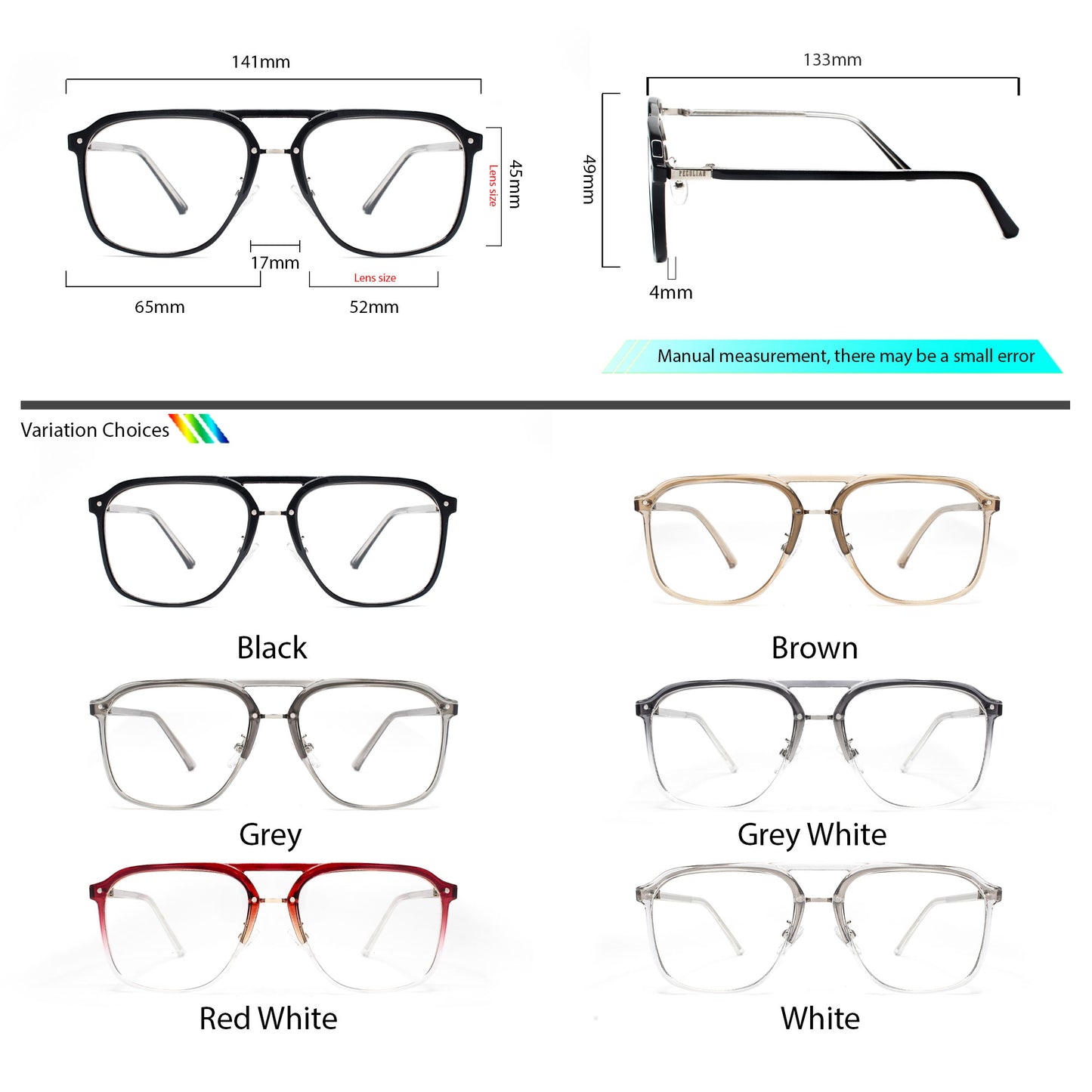 Peculiar Gaia Square Anti Radiation Glasses Anti Radiation Eyeglass for Woman Men Replaceable Lens