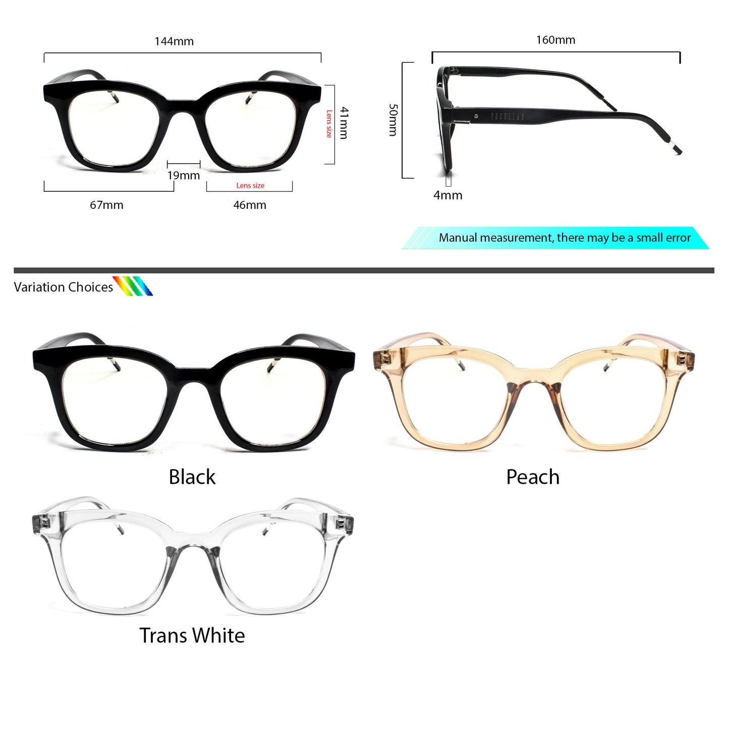 Peculiar Clara Square Anti Radiation Glasses Anti Radiation Eyeglass for Woman Men Replaceable Lens