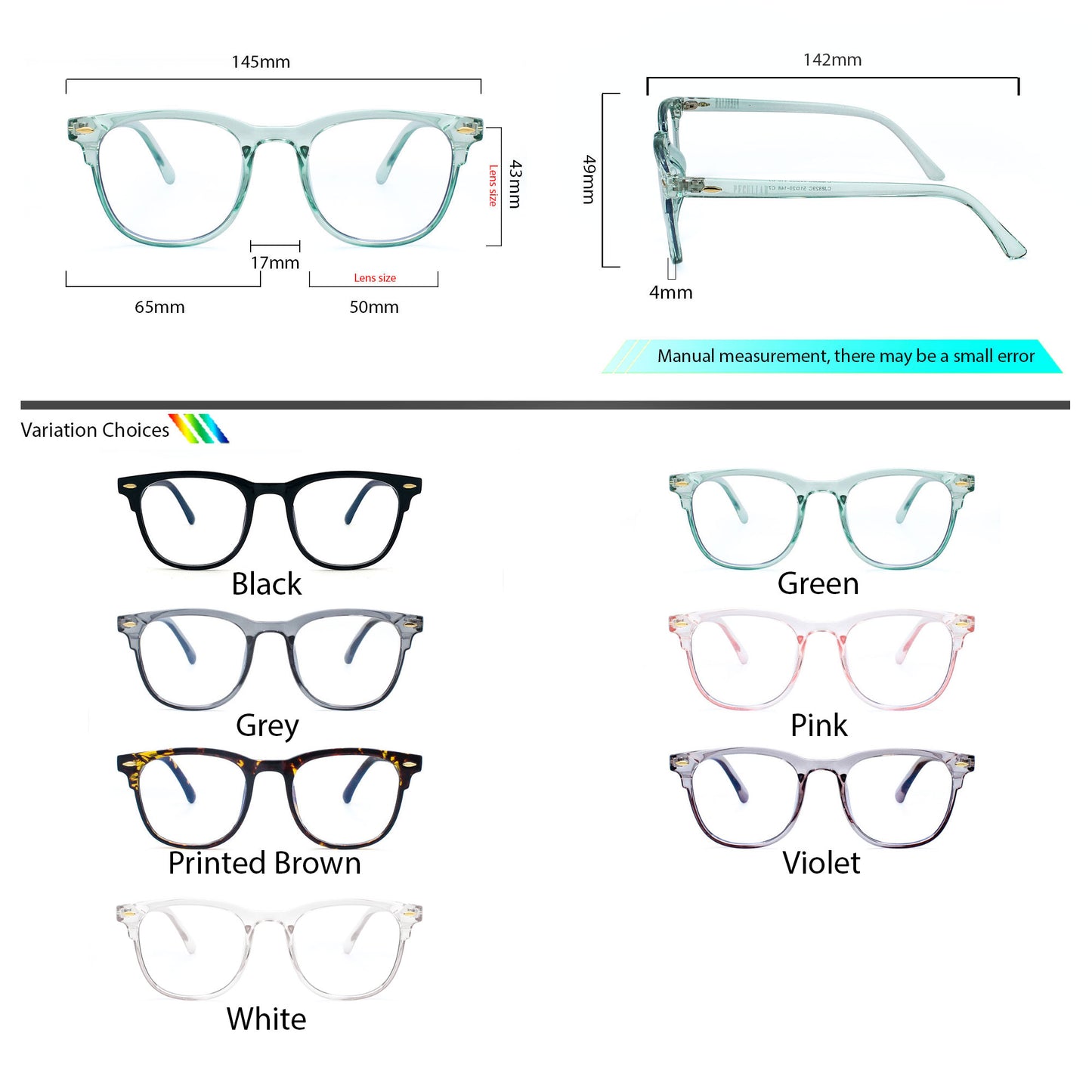 Peculiar Hale Square Anti Radiation Glasses Anti Radiation Eyeglass for Woman Men Replaceable Lens