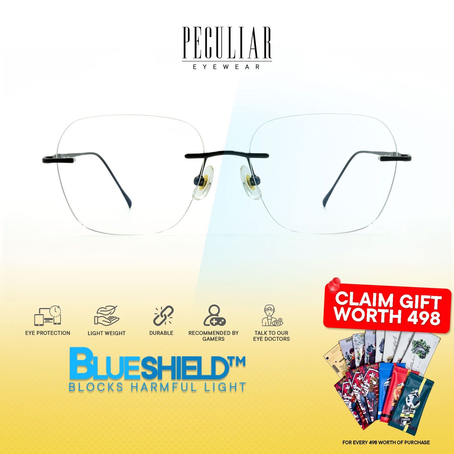 Peculiar Amari Titanium Alloy Rimless