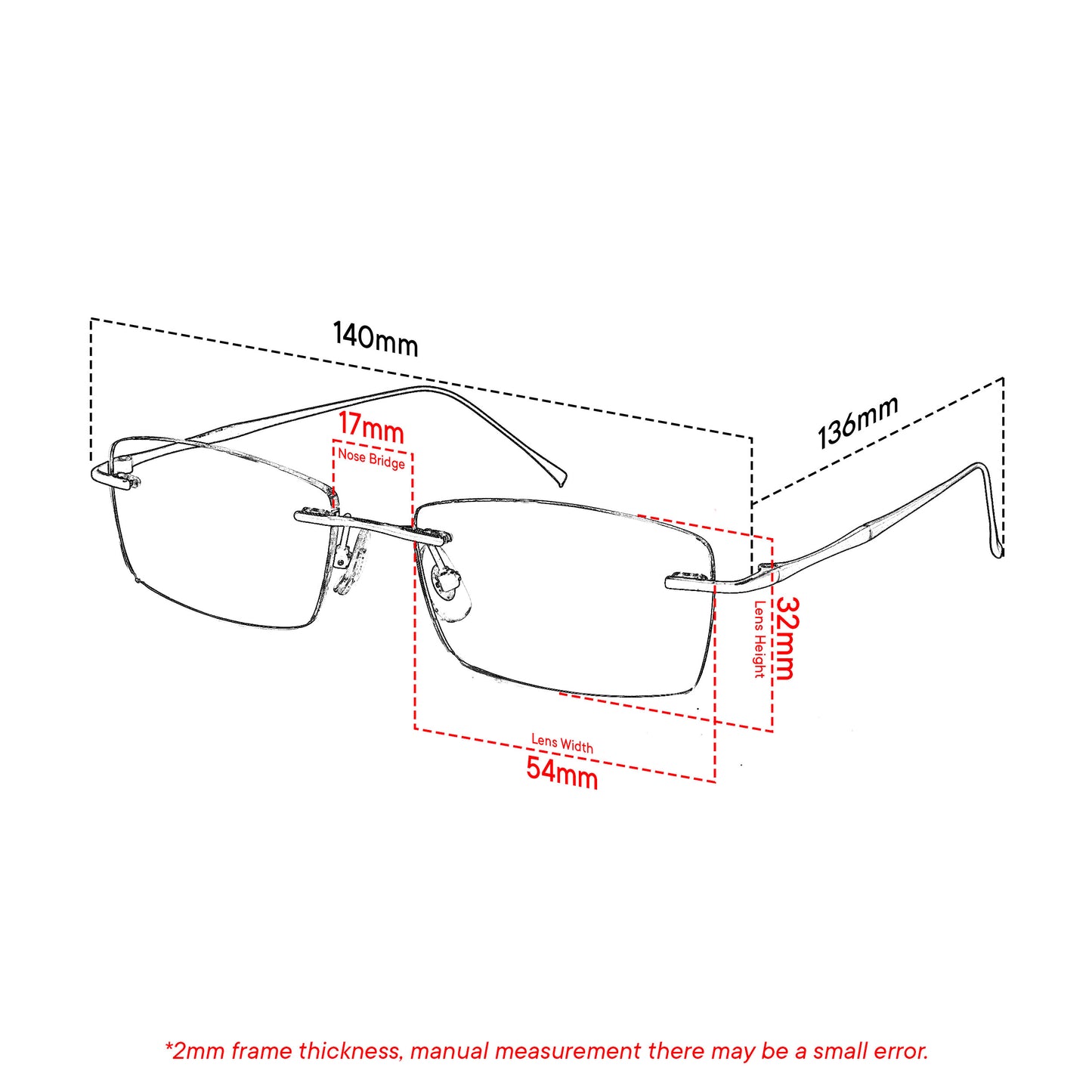 Peculiar Jayden Titanium Alloy Rimless