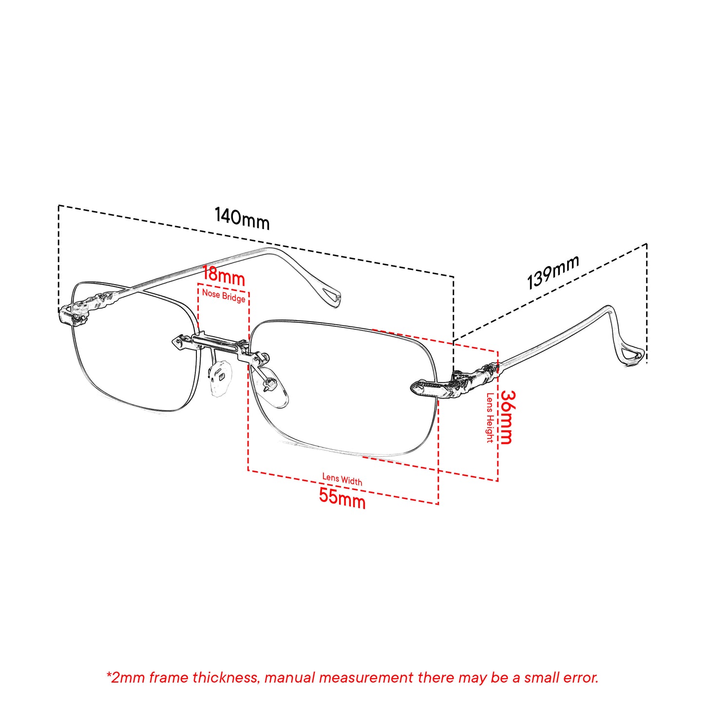 Peculiar Atlas  Rimless Metal Photochromic Glasses Anti Radiation Eyeglass Replaceable Men Women