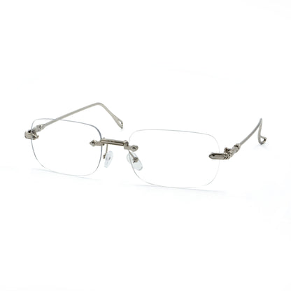 Peculiar Atlas  Rimless Metal Photochromic Glasses Anti Radiation Eyeglass Replaceable Men Women