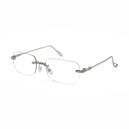 Peculiar Atlas  Rimless Metal Photochromic Glasses Anti Radiation Eyeglass Replaceable Men Women