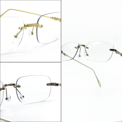 Peculiar Vael Rimless Metal Photochromic Glasses Anti Radiation Eyeglass Replaceable Men Women